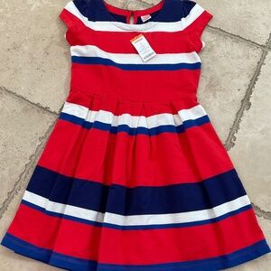 NWT Gymboree red/white/blue striped dress - girls size 10